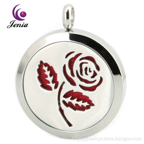 Jenia Popular Colorful Flower Style Stainless Steel Essential Oil Diffuser Perfume Necklace Pendant